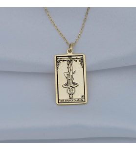 24 Ayar Has Altın Kaplama Tarot (The Hanged Man) Asılan Adam Gümüş Kolye