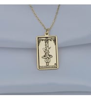24 Ayar Has Altın Kaplama Tarot (The Hanged Man) Asılan Adam Gümüş Kolye