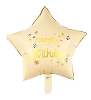 Folyo Balon 18 inç 45cmYILDIZ happy birthday krem