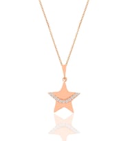 Söğütlü Silver Gümüş rose zirkon taşlı yıldız kolye