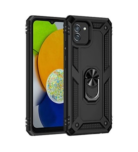 Galaxy A03 Kılıf Sofya Yüzüklü Kapak - Siyah