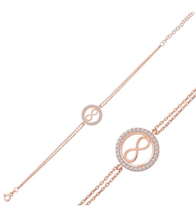 Gümüş Rose Sonsuzluk Bayan Bileklik  SL4288