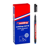 Edding 147 S Çok Amaçlı Permanent Kalem (Silgili Asetat Kalemi) SİYAH 10'lu Kutu 