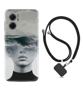 Xiaomi Redmi Note 11E Kılıf Resimli Boyun Askılı İpli Desenli Silikon Mistic Woman 1361