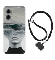 Xiaomi Redmi Note 11E Kılıf Resimli Boyun Askılı İpli Desenli Silikon Mistic Woman 1361