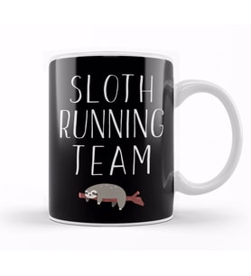Sloth Running Team Lazy Sleepy Sloth Sleeping Kupa Bardak Porselen