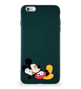Apple iPhone 6 Plus Soft Premier Kapak Mickey Mouse-F Tasarımlı Silikon Kılıf - Yeşil (Şeffaf)