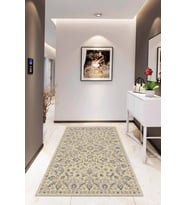 Krem Vintage Kaymaz Tabanlı Makinede Yıkanabilir Halı RV294 - 100 x 160 cm