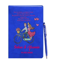 Sevgililer Gününe Özel Mavi Defter Kalem Hediye Seti 11