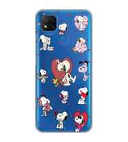 Xiaomi Redmi 9C / 10A Uyumlu Snoopy ve Kalp Tasarımlı Şeffaf Telefon Kılıfı