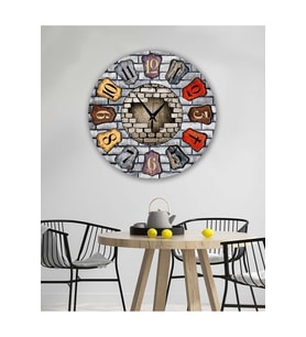 bilge Retro Tasarımlı Duvar Saati 35 x 35 CM (Karışık)