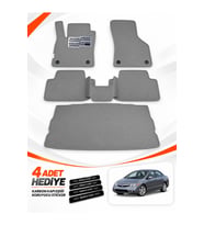 e-biz HONDA CİVİC-FD6-SEDAN (2006-2011) Uyumlu EVA Oto Paspas Bagaj Paspası Dahil Açık Gri