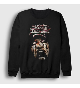 Presmono Unisex Siyah Puppet Master Face King Diamond Sweatshirt 487103tt