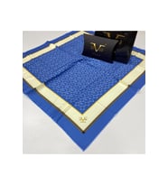 Geometrik Desen Black Seri Twill Eşarp Eşarp Askısı ile Birlikte 90x90 cm Mavi-9