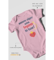 Annem süper ama teyzem bi tane Kısa Kollu Bebek Body %100 Pamuk