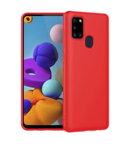 Samsung Galaxy A21S İnce Mat Silikon Kılıf Kırmızı