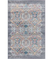 Eliana Home Baskılı, Yıkanabilir Kaymaz Taban Salon Halısı LNA1578-HT754 100x150 cm (Gri)