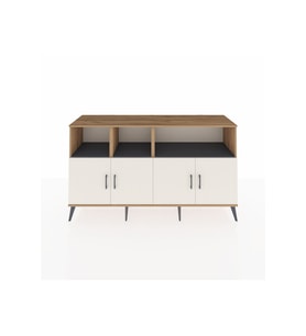 Kronos Konsol 6 Raflı 4 Kapaklı 176x59x99 Çam-Aytaşı/Antrasit
