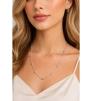 Premium Gümüş Renk Top Model Detaylı Zarif ve Şık 316L Çelik Kolye (45cm)