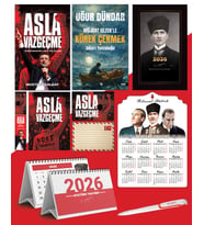 Asla Vazgeçme - Ayraç - Kartpostal - Poster - Müjdat Gezenle Kürek Çekmek -  2026 Ajanda Kalpaklı - Ata Ahşap Duvar Takvimi - Masa Takvimi