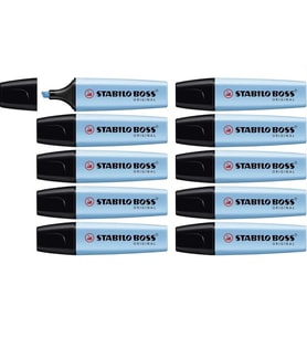 Stabilo Fosforlu Kalem Boss Pastel Esintili Mavi 10'lu Paket