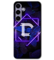 Galaxy S24 Plus Kılıf HD Desen Baskılı Kılıf - Dark Neon Yaprak D Harfi