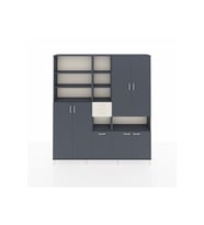 Arges Dolap 17 Raflı 2 Çekmeceli 7 Kapaklı 220x30x243 Antrasit-Antrasit/Aytaşı