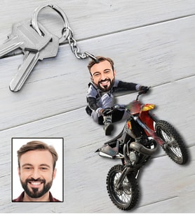 Kişiye Özel Motorcu Tasarımlı Karikatür Anahtarlık 109