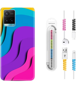 Vivo Y11S Y21S Y20 Y20S Y70 Kılıf Kablo Koruma Spiral Silikon Renk Cümbüşü 1631