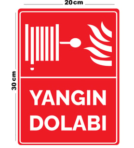 Metal Yangın Dolabı 20cm x 30cm A4 Büyüklüğünde Uyarı Levhası Yönlendirme Tabelası