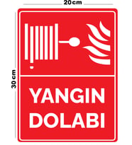 Metal Yangın Dolabı 20cm x 30cm A4 Büyüklüğünde Uyarı Levhası Yönlendirme Tabelası