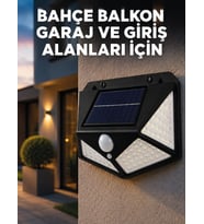 Solar LED Bahçe Aydınlatma Lambası 3 Işık Modlu Sensörlü Duvar Tipi Dış Mekan