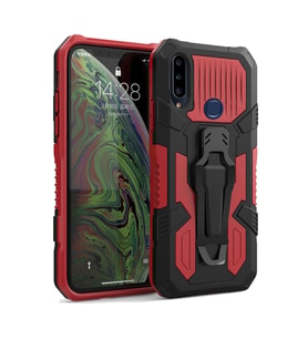 Samsung Galaxy A20S Zırh Tank Kılıf Yüksek Koruma (Kırmızı)
