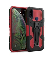Samsung Galaxy A20S Zırh Tank Kılıf Yüksek Koruma (Kırmızı)