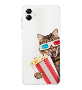 PrintiFy Galaxy A56 ile Uyumlu 1mm Slim Fit Kedi 1 050b Baskılı Şeffaf  Kılıf
