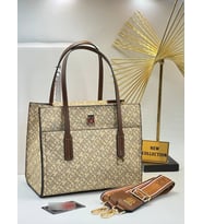 Kadın Kol Çantası Ekstra Çapraz Askılı Size 23/26 Cm (BEJ-TABA)