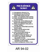 İŞ GÜVENLİĞİ UYARI LEVHASI 1 ADET PVC 21 X 29CM
