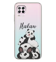 Huawei Pandas Tasarımlı Şeffaf Telefon Kılıfı