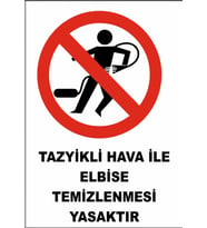 Tayzikli Hava İle Elbise Temizlemek Yasaktır Sticker 20X28 Cm