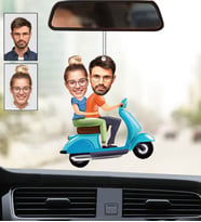Kişiye Özel Fotoğraflı Vespa Tasarımlı Karikatür Araba Dikiz Ayna Süsü