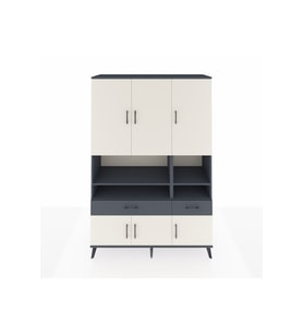 Hyperion Dolap 8 Raflı 2 Çekmeceli 6 Kapaklı 132x44x195 Antrasit-Aytaşı/Antrasit