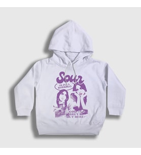 Presmono Unisex Çocuk Beyaz Sour Müzik Olivia Rodrigo Kapüşonlu Sweatshirt 487717tt