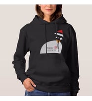 Kişiye Özel Yeni Yıl Yılbaşı Hediyesi Penguen Sweatshirt (Siyah)