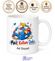 İsme Özel Mail Kutum Dolu Yazılı Komik Kupa Bardak Hediye