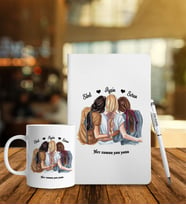 Arkadaşa Özel Beyaz Defter Kalem Kupa Set