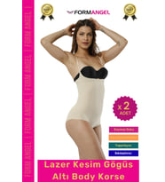 #Korse İz Göstermeyen Lazer Kesim Toparlayıcı Şekillendirici Kaymaz Göğüs Altı Body Korse - 2 Adet (Ten)