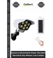 Özel Üretim IP65 Su Geçirmez Güvenlik Kamera Görünümlü Solar Hareket Sensörlü Dış Mekan Led Lamba