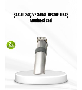Şarjlı Saç Sakal Kesme Makinesi – Paslanmaz Çelik Bıçak, Ayarlanabilir Başlık
