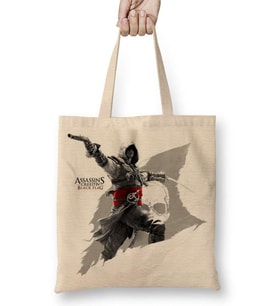 Assassin Creed Black Flag Bez Çanta Uzun Saplı