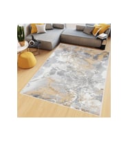 Rovigo Home Dijital Baskı Yıkanabilir Kaymaz Taban Salon Halısı RVG0501 (Sarı)